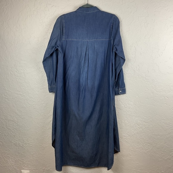 JW Signature Los Angeles Lightweight Blue Denim Button Down Shirt Dress Sz M/L - Picture 6 of 10